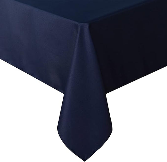 sancua Rectangle Tablecloth - 70 x 108 Inch - Stain and Wrinkle Resistant Washable Polyester Table Cloth, Decorative Fabric Table Cover for Dining Tables, Buffet Parties and Camping, Navy