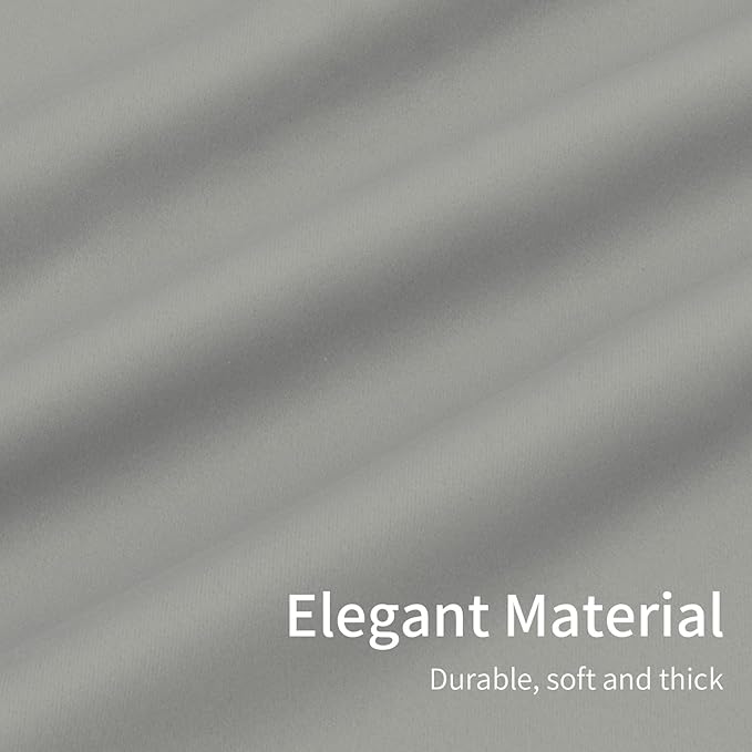 Easy-Going Blackout Curtains for Bedroom, Solid Thermal Insulated Grommet and Noise Reduction Window Drapes, Room Darkening Curtains for Living Room, 2 Panels(46x63 in, Light Gray)