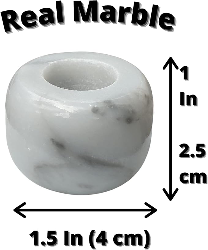White Marble Toothbrush Stand/Holder - Real Marble Toothbrush Stand - Minimalist Modern Single Tooth Brush Holder. Pack of 2