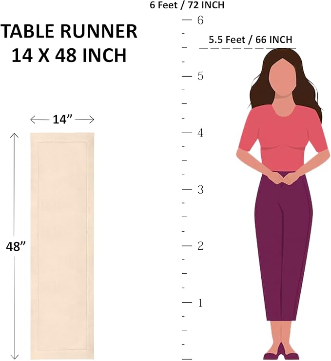 Solino Home Linen Coral Hemstitch Table Runner 48 Inches - 100% Pure Linen Small Table Runner 14 x 48 Inch Ideal for Dresser and Coffee Tables - Classic Hemstitch