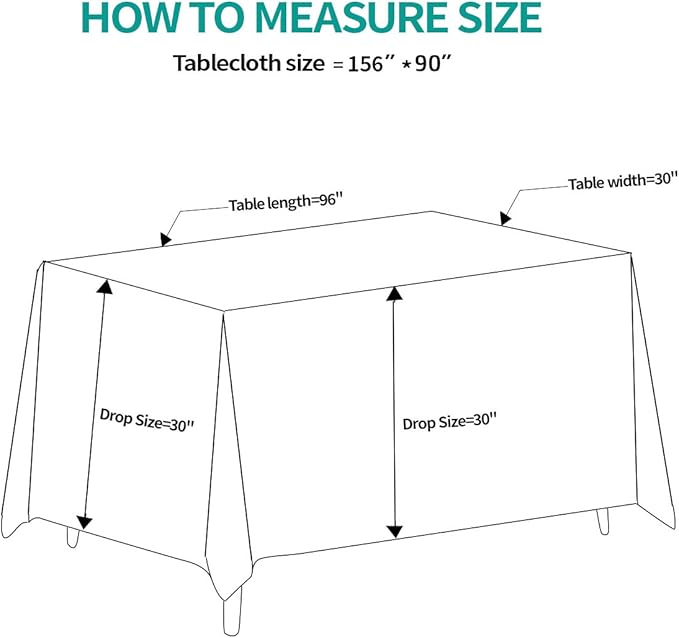 Surmente White Rectangle Tablecloth 90 x 156-inch Rectangular Polyester Table Cloth for Weddings, Banquets, or Restaurants