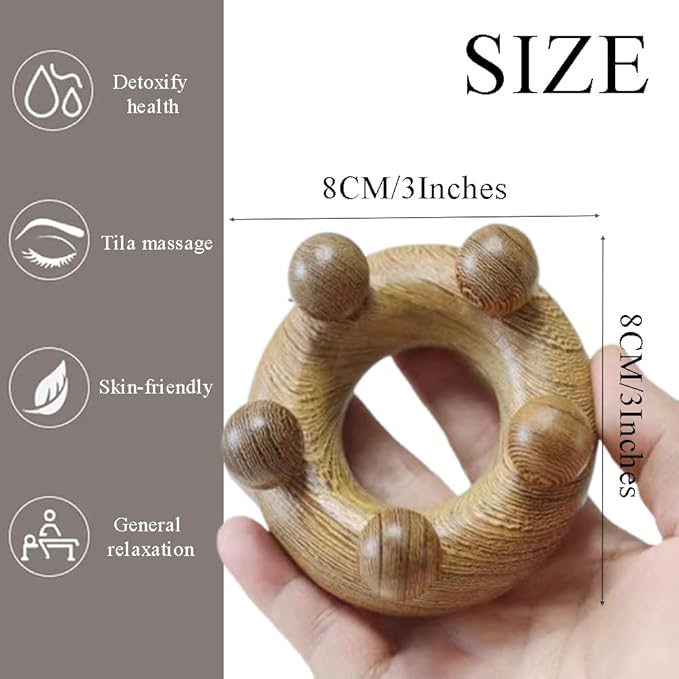 Wood Therapy Abdominal Massage Tools,Lymphatic Drainage Massager, Body Sculpting Scraping Tools for Muscle Pain Relief, Anti Cellulite, Body Contouring and Shaping