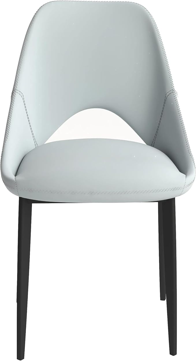 LeisureMod Amalfi Upholstered Fabric Dining Chair – Modern Side Chair with Iron Legs, Mid-Century Accent Chair for Dining Room or Kitchen