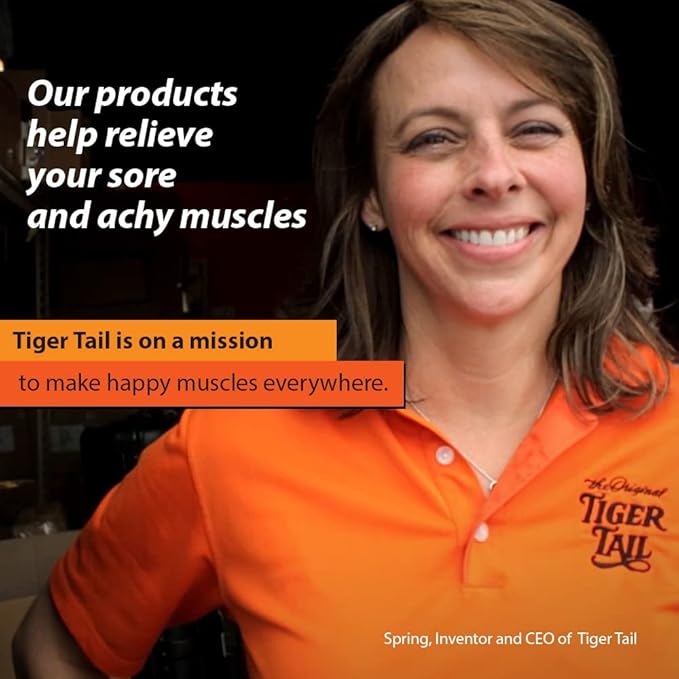 Tiger Tail 11in Massage Stick Portable Roller, Handheld, Deep Tissue Foam Roller for Legs, Neck, Calves, Thighs, Shins & Back, The Roadster 11, Made in USA, Orange Black