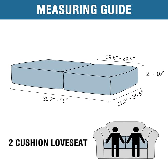 H.VERSAILTEX Velvet Stretch Couch Cushion Cover Plush Cushion Slipcover for Chair Loveseat Sofa Cushion Furniture Protector Seat Cushion Sofa Cover (2 Piece Medium Sofa Cushion Covers, Deep Teal)