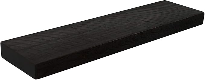 Joel's Antiques - 48 Inch Wooden Floating Shelves for Wall - 48x8x2 Inches - Made of Natural Wood - Long Heavy Duty Wall Shelves - Made in USA - Perfect for Living Room, Kitchen - Black