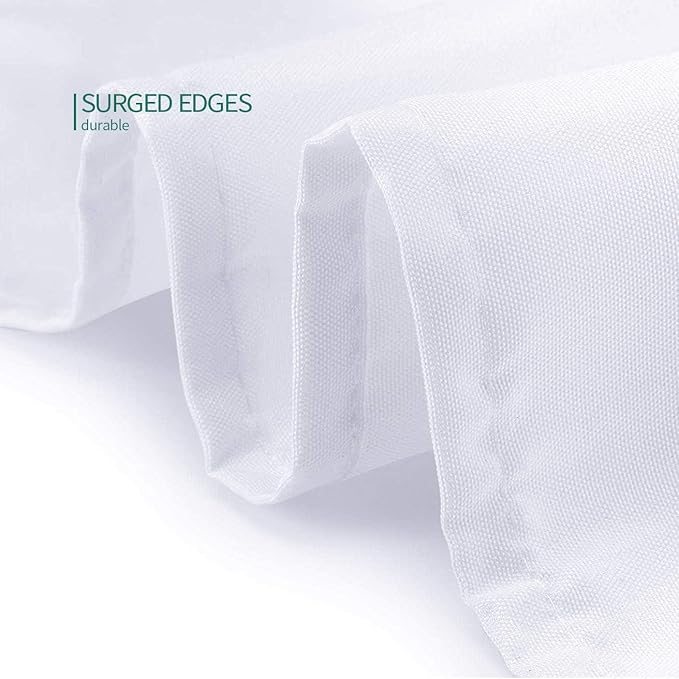 Surmente 132 inch Round Tablecloths -2 Pack White Round Table Cloths, Polyester Fabric Table Covers for Wedding, Party, Banquet, or Restaurant
