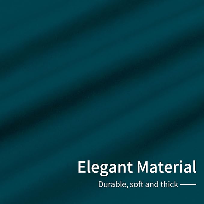 Easy-Going Blackout Curtains for Bedroom, Solid Thermal Insulated Grommet and Noise Reduction Window Drapes, Room Darkening Curtains for Living Room, 2 Panels (42x95 in, Peacock Blue)
