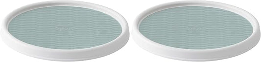 Copco Basics Non-Skid Pantry Cabinet Lazy Susan Turntable, 12-Inch, White (Pack of 2)