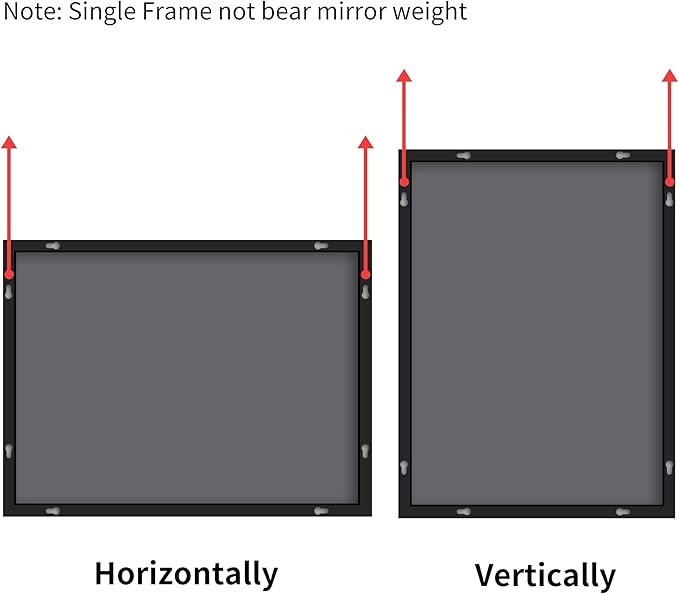 Black Bathroom Mirror, 48"X36" Rectangle Mirrors for Wall Metal Frame, Modern Vanity Wall Mirror for Bathroom Living Room, Entryway Hangs Horizontal or Vertical