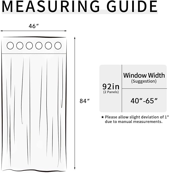 Easy-Going Blackout Curtains for Bedroom, Solid Thermal Insulated Grommet and Noise Reduction Window Drapes, Room Darkening Curtains for Living Room, 2 Panels(46x84 in, Greyish White)