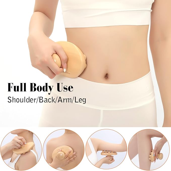 Wood Therapy Massage Tools Cellulite Massager Roller Wooden Body Brush Fascia Blaster Brush Body Shaping Professional Maderoterapia Kit Lymphatic Drainage Massager