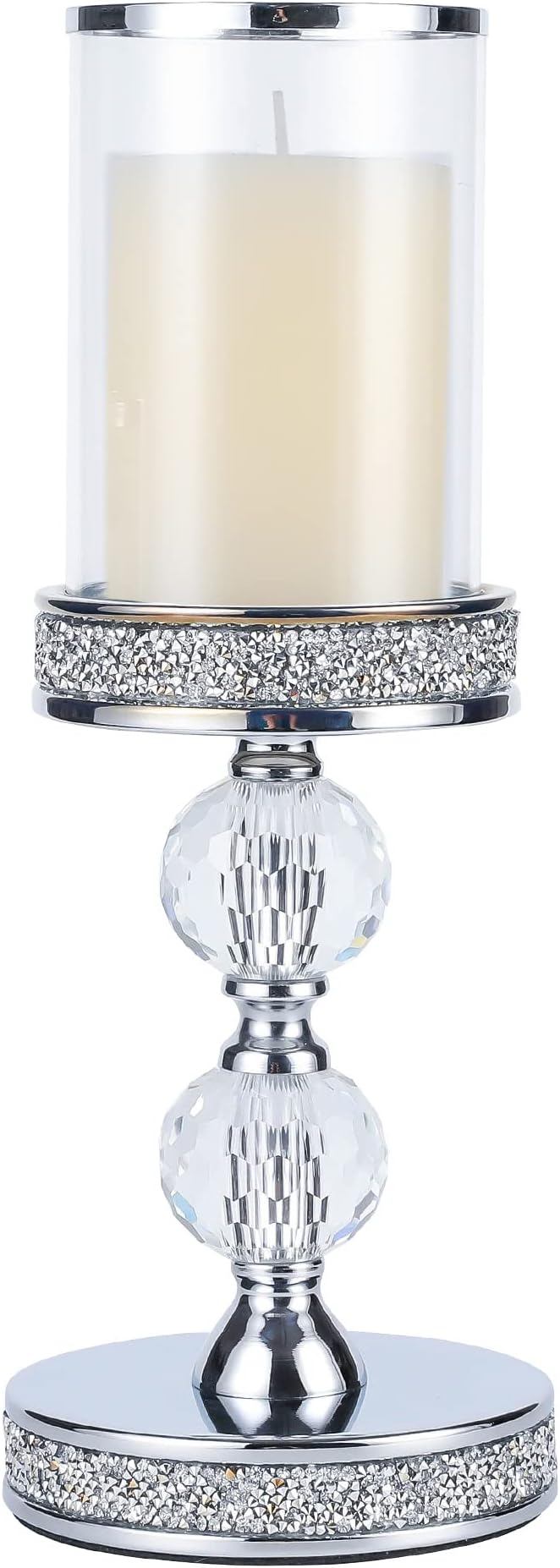 Candle Holders for Pillar Candle, Pillar Crystal Candle Holders, Candlesticks Holder for Wedding, Dining Coffee Table, Centerpieces, Home Decor CH00XM