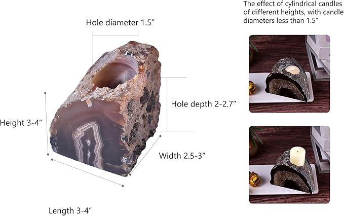 AMOYSTONE Large Raw Agate Altar Stand 2-2.5lb | Ritual Centerpiece Spiritual Meditation Base | Witchcraft Ceremonial Holder | Brazilian Agate | Heavy Duty Natural Stone | Collector's Gift