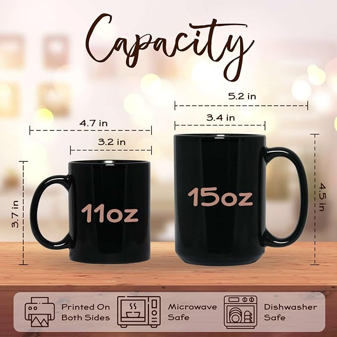 Personalized Autumn Landscape Black Cup, Custom Name Coffee Mug 11oz 15oz, Custom Floral Silhouette Ceramic Cup, Gifts for Women, Zodiac Inspired Coffee Mug, Gifts for Birthday