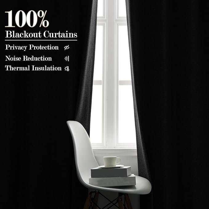 100" W x 84" L Faux Linen Room Divider Curtains, Full Blackout Pinch Pleated Drapes for Traverse Rod, Bedroom Divider Privacy Drapery with Hooks for Ceiling Track, 1 Panel, Gray