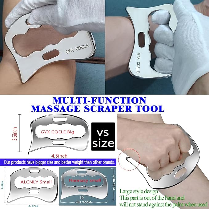 Professional Stainless Steel Muscle Scraper Tools Set,IASTM Massage Scraping Tools for Muscle Treatment(6pcs)