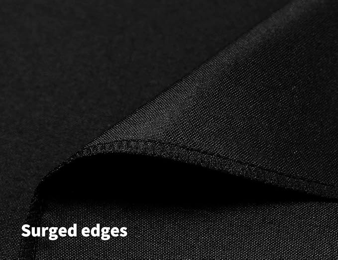 Surmente Square Tablecloth for Square or Round Tables 100% Polyester 70x70 Inch Table Cloth for Weddings, Banquets, or Restaurants (Black)