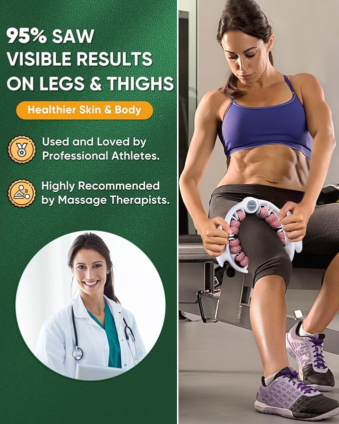 ONUEMP Cellulite Massager Roller, Cellulite Remover Muscle Roller, Fascia Massage Tool for Thigh, Leg, Waist - Anti-Celulitis, Lymphatic Drainage, Body Sculpting, Deep Tissue Pain Relief