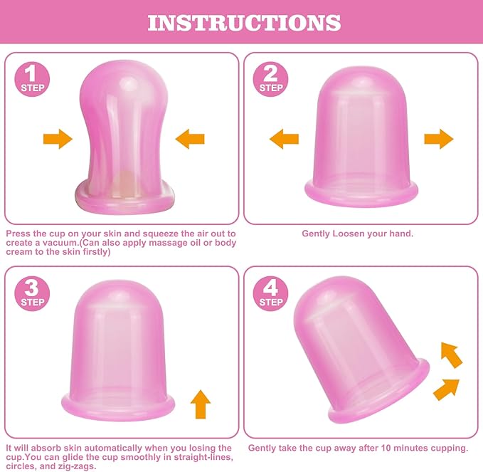 Silicone Cupping Therapy Set - Cupping Kit for Massage Therapy - Cellulite Remover Cupping Set - Anti Cellulite Cup Massager, Vacuum Suction Massage Cups for Cellulite Reduction