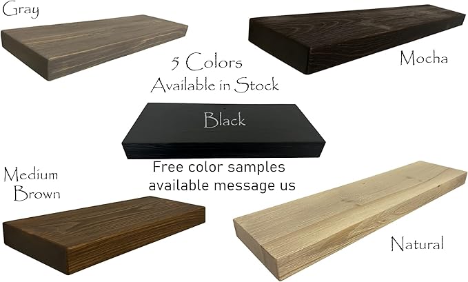 joelsantiques - 30 Inch Wooden Floating Shelves for Wall - 30x6x2 in - Made of Natural Wood - Long Heavy Duty Rustic Wall Shelves for Bedroom - Perfect for Living Room, Kitchen - Medium Brown