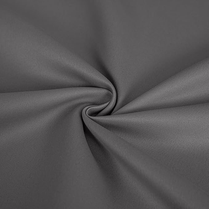 Blackout Curtains 90 Inch Length for Bedroom, Thermal Insulated Blackout Curtains 2 Panels Set, Solid Grommet Privacy Room Darkening Drapes for Living Room Windows(W52 x L90, Light Grey)