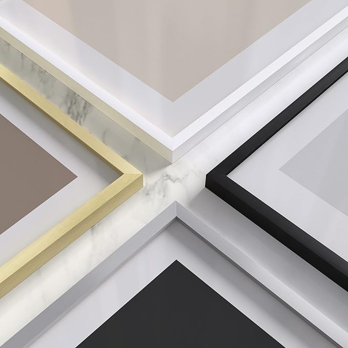 HAUS AND HUES 6x8 White Metal Picture Frames - Photo Frames 6x8 - Features Premium Aluminum, Vertical Hanging, Easel Back for Tabletop, Home, Office (6x8 in, White, Set of 6)