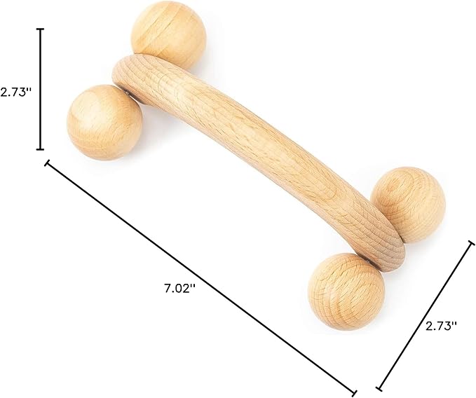 tuuli Accessories – Back Massager with Smooth Ball Rollers, Multi-Functional Back Roller, Neck Massager, Eases Muscle Tension and Supports Skin Health, Muscle Roller 7 x 3 inches