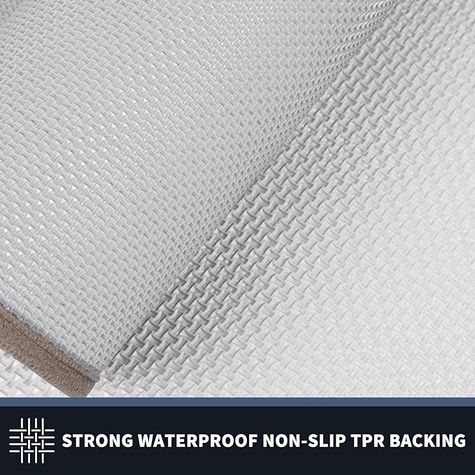 PURRUGS Dirt Trapping Door Mat 32" x 48", Non-Slip/Skid Machine Washable Entryway Rug, Shoes Scraper, Area Rug, Super Absorbent Welcome Mat for Muddy Wet Shoes and Paws, Beige & Grayish Brown