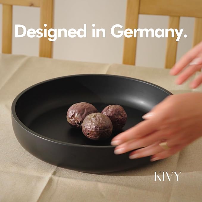 KIVY Concrete Fruit Bowl for Kitchen Counter - Large Decorative Bowl for Home Decor - Modern Fruit Basket for Entryway Table - Concrete Bowl - Decorative Bowls for Home Decor - White Fruit Bowl Decor
