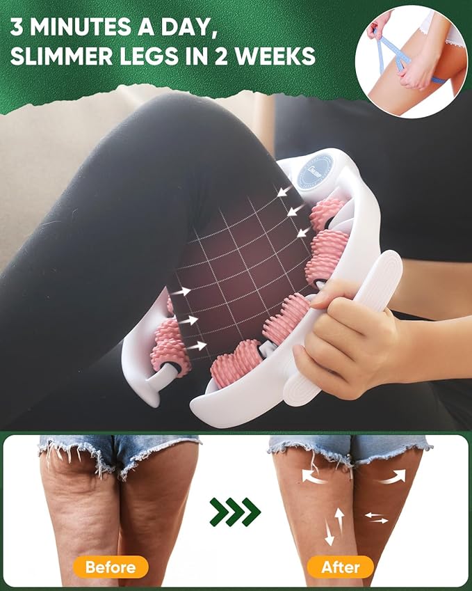 ONUEMP Cellulite Massager Roller, Cellulite Remover Muscle Roller, Fascia Massage Tool for Thigh, Leg, Waist - Anti-Celulitis, Lymphatic Drainage, Body Sculpting, Deep Tissue Pain Relief