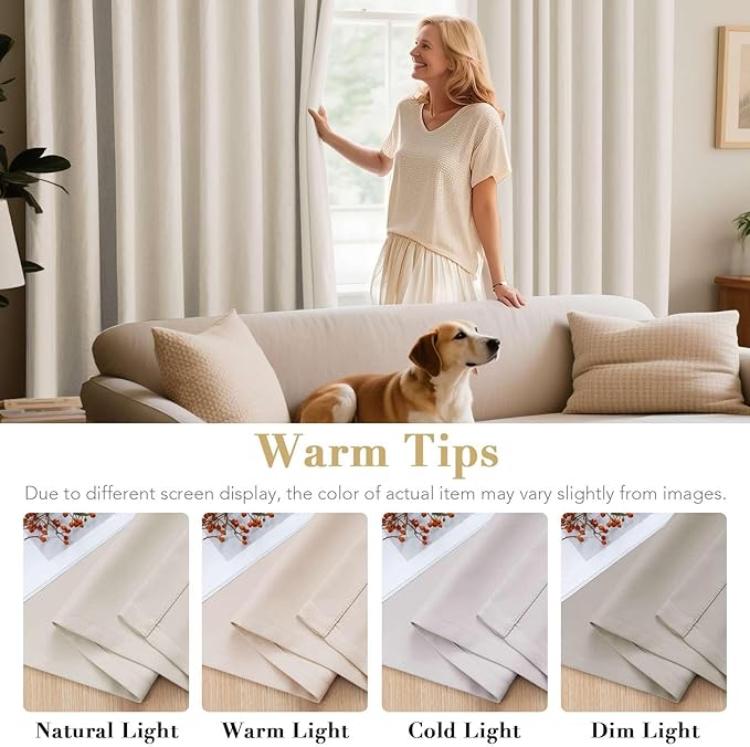 H.VERSAILTEX Blackout Curtains for Bedroom Thermal Insulated Room Darkening Living Room Curtains 84 Inch Long Grommet Privacy Protection Window Curtain Panels/Drapes for Nursery, 2 Panels, Fog