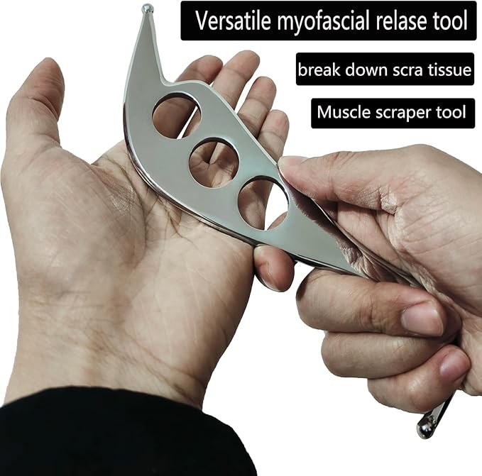 Professional Muscle Scraper Tool Set, Stainless Steel IASTM Tools with Case, 4-Piece Scraping Tool Physical Therapy Massage Set