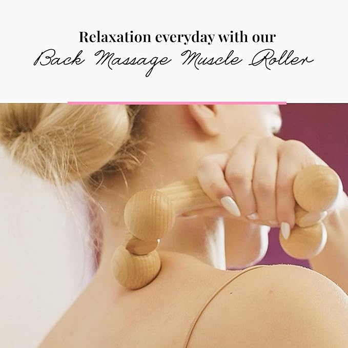 tuuli Accessories – Back Massager with Smooth Ball Rollers, Multi-Functional Back Roller, Neck Massager, Eases Muscle Tension and Supports Skin Health, Muscle Roller 7 x 3 inches