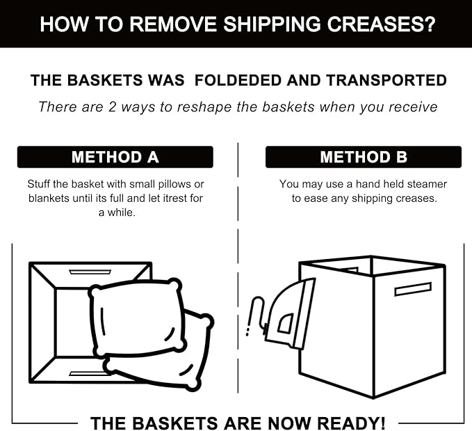 OIAHOMY Cube Storage Basket, 3-Pack Woven Cotton Rope Baskets for Storage, 11-Inch Cube Basket with Handles, Great for Shelves, Closets, Children's Toy Storage and Organization-White & Blue