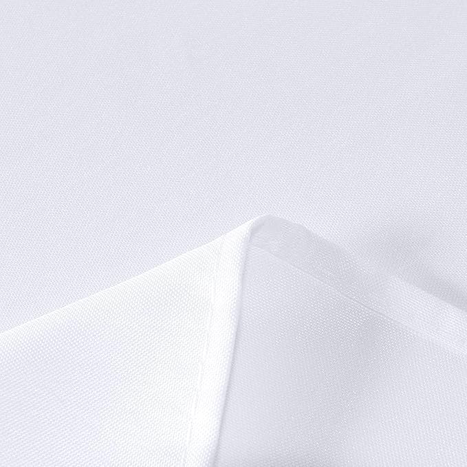 sancua Rectangle Tablecloth - 70 x 108 Inch - Stain and Wrinkle Resistant Washable Polyester Table Cloth, Decorative Fabric Table Cover for Dining Tables, Buffet Parties and Camping, White