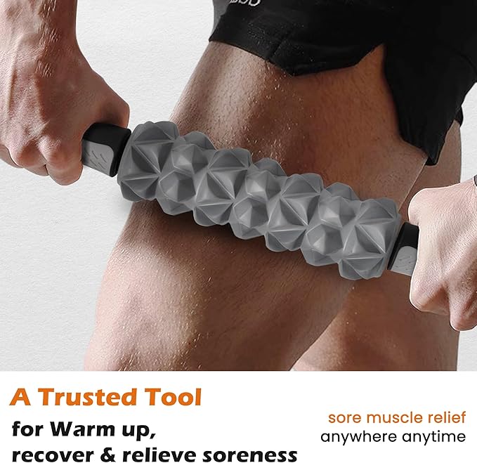 KITWILD Muscle Roller Stick, Massage Roller Stick for Athletes, Body Massage Stick for Muscles Deep Tissue, Muscle Relaxation Roller for Physical Therapy, Myofascial Release, and Yoga Therapy, Black