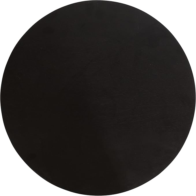 Kate and Laurel Aja Modern Side Table, 15 x 15 x 23, Black, Decorative Modern Geometric Wood Bedroom Nightstand Table with Round Tabletop and Unique Slanted Legs