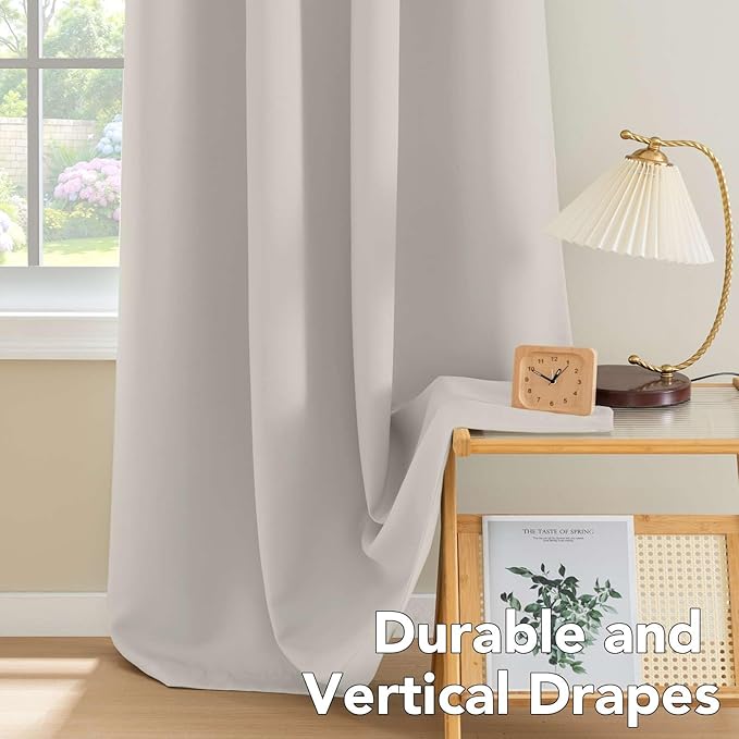 H.VERSAILTEX Room Darkening Curtains 84 Inches Long for Living Room Light Reducing Blackout Curtains for Bedroom Thermal Insulated Window Treatment Panels Grommet Top 2 Panels, 42 x 84 Inches - Ivory