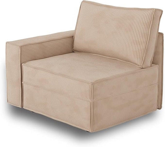 HOOOWOOO Modular Sectional Sofa Couch,Matching Free Combination Cloud Couch Left Arm Chair(Camel Corduroy)