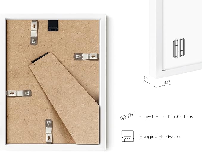 HAUS AND HUES 6x8 White Metal Picture Frames - Bulk Frames 6x8 - Features Premium Aluminum, Vertical Hanging, Easel Back for Tabletop, Home, Office (6x8 in, White, Set of 15)