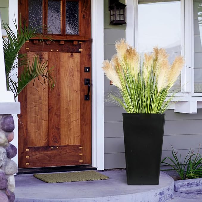 Melorca&Guilla Artificial Plants 4PCS 33.5“Fake Plant Tall Onion Fake Grass,Faux Grass Plants Artificial Grass Greenery Shrubs Bushes for Garden Shop Office Home Décor