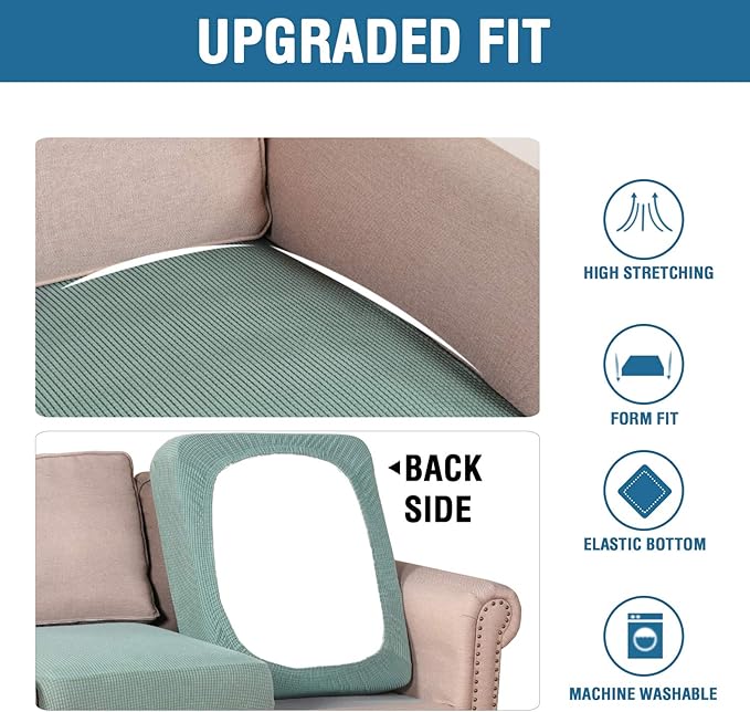 H.VERSAILTEX Super Stretch Stylish Cushions Covers/Furniture Cover Spandex Jacquard Small Checked Pattern Super Soft Slipcover Washable Individual