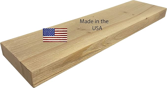 joelsantiques - 36 Inch Wooden Floating Shelves for Wall - 36x8x2 in - Made of Natural Wood - Heavy Duty Rustic Wall Shelves for Bedroom - Perfect for Living Room, Kitchen - Natural