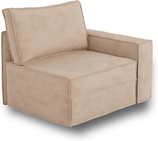 HOOOWOOO Modular Sectional Sofa Couch,Matching Free Combination Cloud Couch Right Arm Chair(Camel Corduroy)