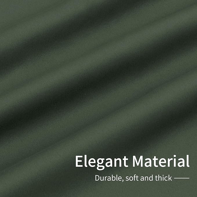 Easy-Going Blackout Curtains for Bedroom, Solid Thermal Insulated Grommet and Noise Reduction Window Drapes, Room Darkening Curtains for Living Room, 2 Panels (42x36 in, Greyish Green)