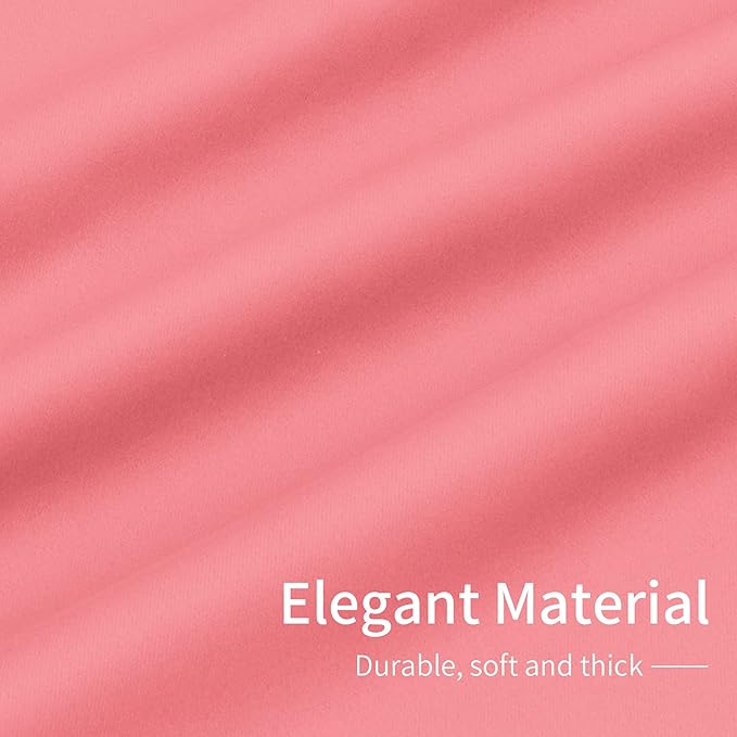 Easy-Going Blackout Curtains for Bedroom, Solid Thermal Insulated Grommet and Noise Reduction Window Drapes, Room Darkening Curtains for Living Room, 2 Panels(42x84 in, Pink)