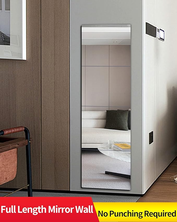 Shatterproof Wall Mirror Full Length for Bedroom, Acrylic Gym Mirrors For Home, Extra Thick: 0.1 inch, 10 x 10 inch x 4 Pcs, Workout Mirrors Safe for Kids, Over The Door, Long Wall Mounted