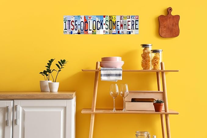 Tin Sign Wall Decor Bar Signs For Bar Decor Its 5 O'Clock Somewhere Sign Funny Vintage Bar Accessories Drinking Signs Gifts for Men16 x 4 Inches
