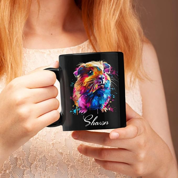 Personalized Customized Colorful Guinea Pig Coffee Cup, Animal Mug For Guinea Pig Lover, 11oz & 15oz Ceramic Mug - Gift For Birthday, Christmas